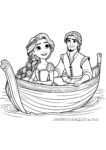 Rapunzel und Flynn auf einem Boot